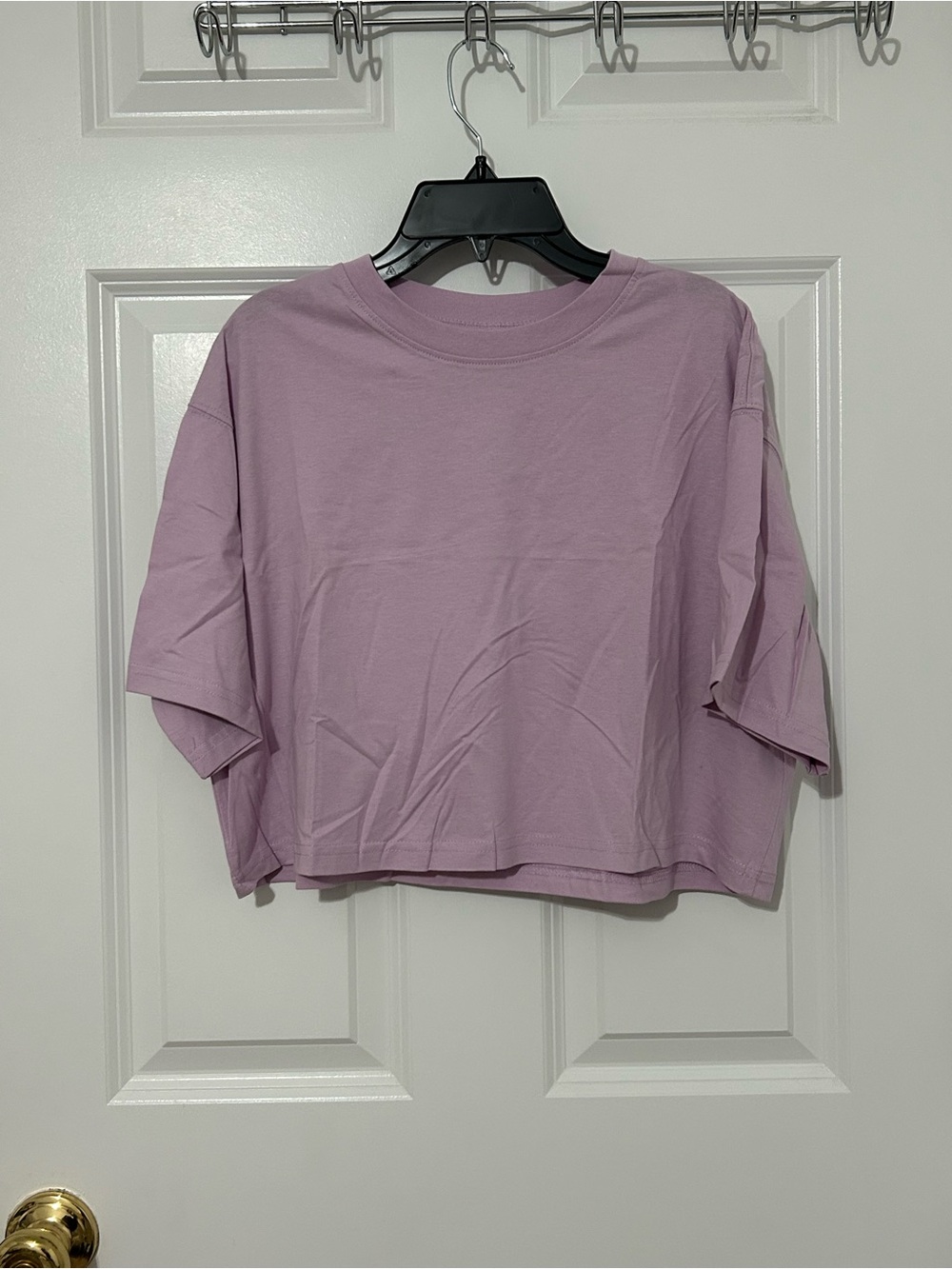 H&M boxy crop top in purple